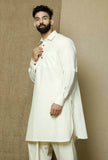 Off White Collared  Cotton Kurta