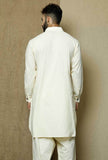 Off White Collared  Cotton Kurta