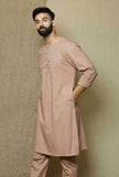 Beige  Cotton Kurta