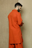 Tangerine  Cotton Kurta