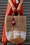 Contrast Jute bag