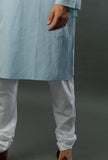 Handcrafted Aqua Blue Mangalgiri Kurta