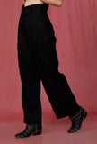 Black Plain Linen Pant