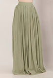 Pista Green Georgette Long Skirt