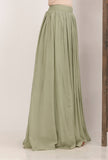 Pista Green Georgette Long Skirt