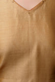 Golden Plain Banarasi Chanderi Silk Kurta