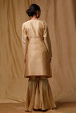 Set of 2: Gold Chanderi Kurta and Gold Chanderi Sharara