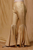 Set of 2: Gold Chanderi Kurta and Gold Chanderi Sharara