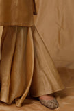 Set of 2: Gold Chanderi Kurta and Gold Chanderi Sharara