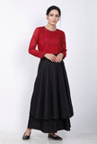 Black & Maroon Mirror Embroidered Kurta
