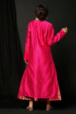 Set of 2 : Pink Raw Silk Kurta and Pink Banarsi Brocade Skirt