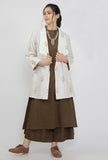 Handstitched green slub cotton Kurta Price