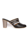 Black Chandini Braided Block Heels