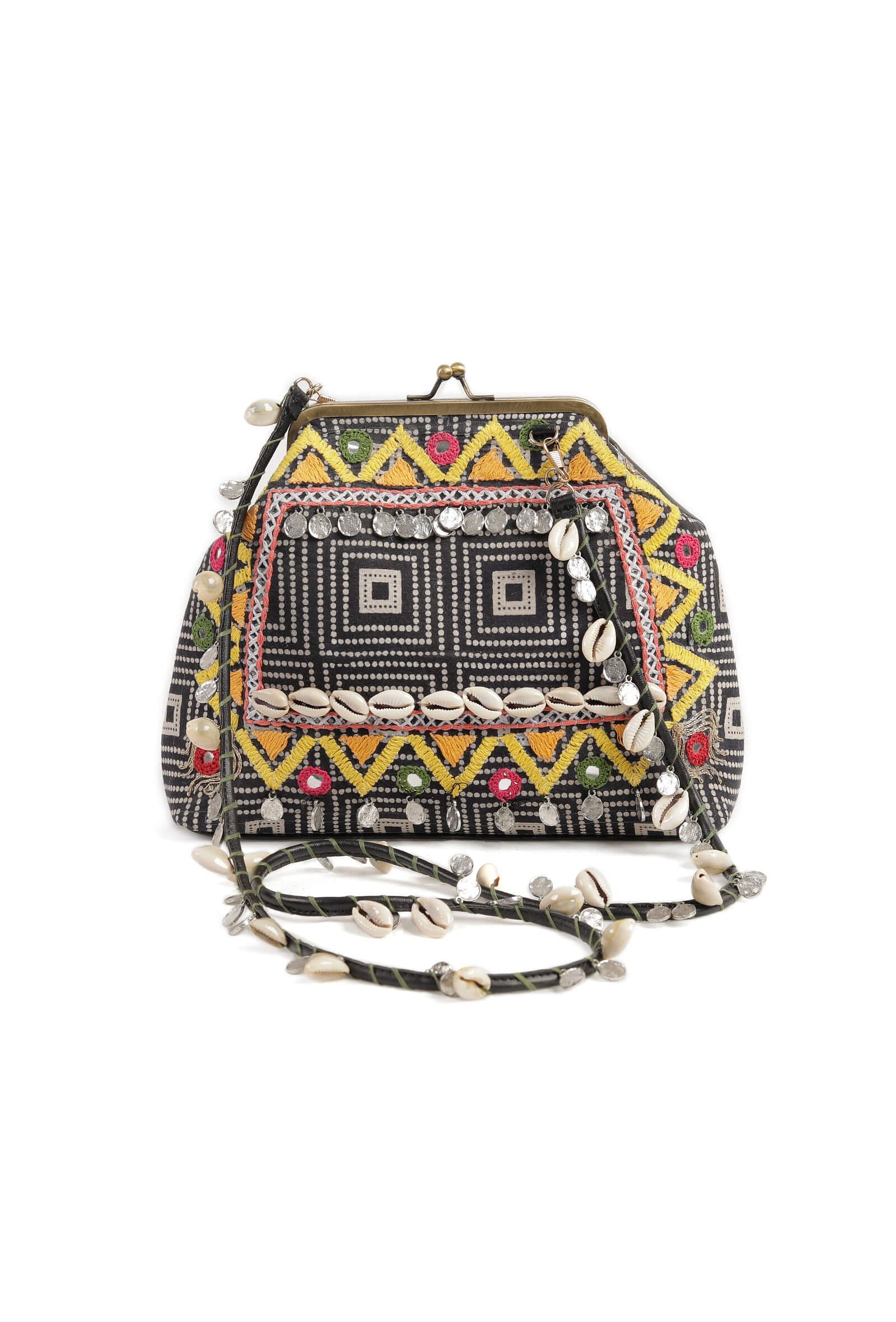 Vibrant Kutch Embroidered Satchel Bag