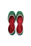 Emerald Contrast Velvet Jutti