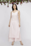 Set of 2 : Light Pink  Plain Cotton Slip Paired with Cotton Culottes