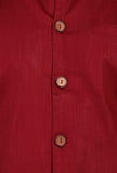 Dark Red Cotton Nehru Jacket