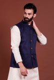 Blue Cotton Nehru Jacket