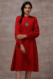 Red A-Line Cashmilon Dress