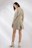 Caroline Polka Dot Off White Pure Woven Cotton Trench Coat