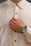 Oyster Yellow Cotton Slim Fit Shirt