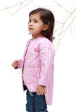 Rose Pink Ikkat Weave Quilted Reversible Jacket