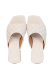 White Cushioned Cruelty Free Leather Heels