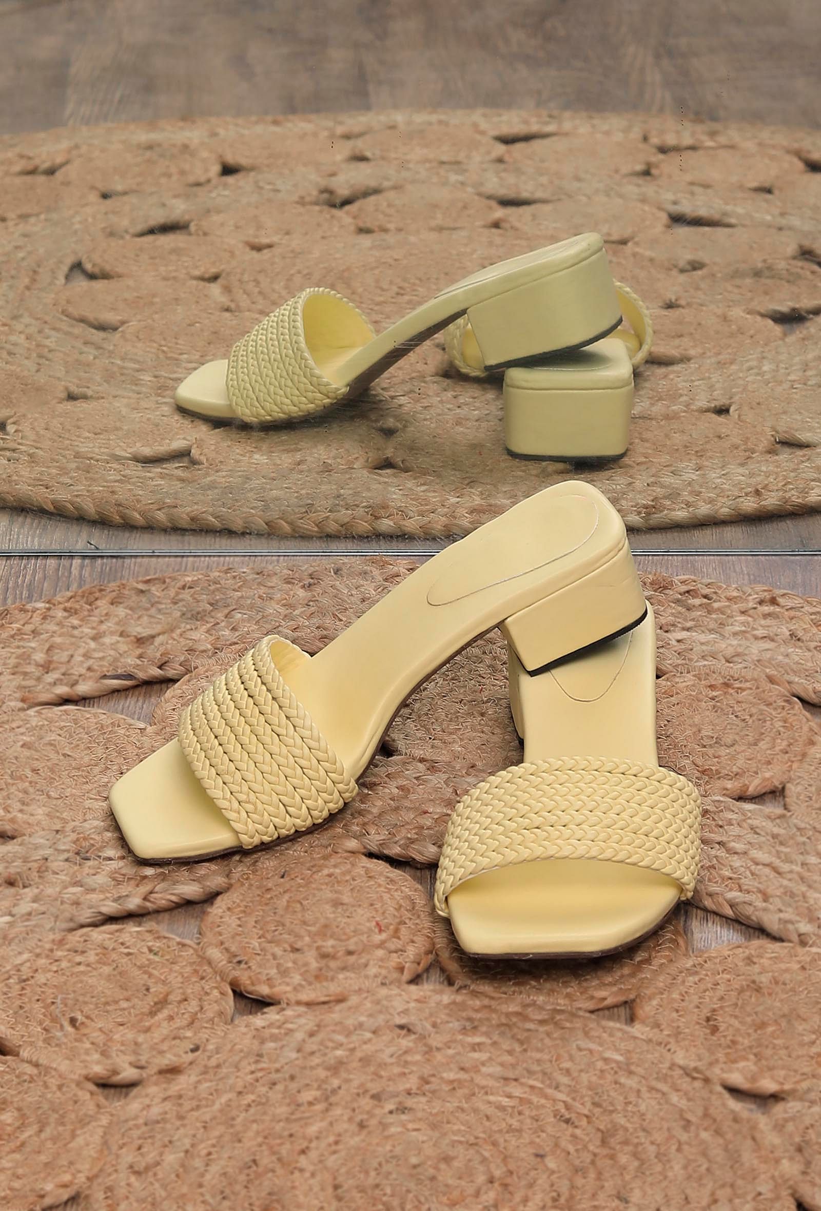 Le Macaron : Lemon - Yellow Block heels – Papa Don't Preach