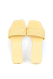 Lemon Yellow Braided Cruelty Free Leather Heels