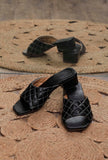 Pebble Black Cruelty Free Leather Heels