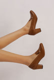 Taffy Brown Cruelty-Free Leather Loafer Heels