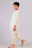 Set Of 2: White Cotton Stripes Kurta Pyjama