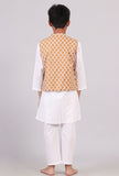 Beige Mustard Nehru Cotton Jacket