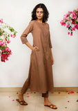 Brown Cotton Kurta