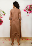 Brown Cotton Kurta