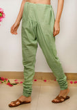 Mint Green Cotton Solid Churidar