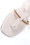 Onyx White Braided Tie Up Flats