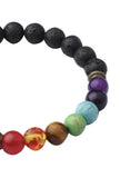 Lava with Seven Chakra Beads Bracelet