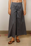 Set of 2: Grey Cotton plain Solid slip with Grey Cotton plain flared Pants