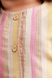 Set Of 2: Beige Striped top and Beige Striped Pant