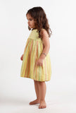 Yellow Dobby & Striped Dress
