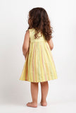 Yellow Dobby & Striped Dress