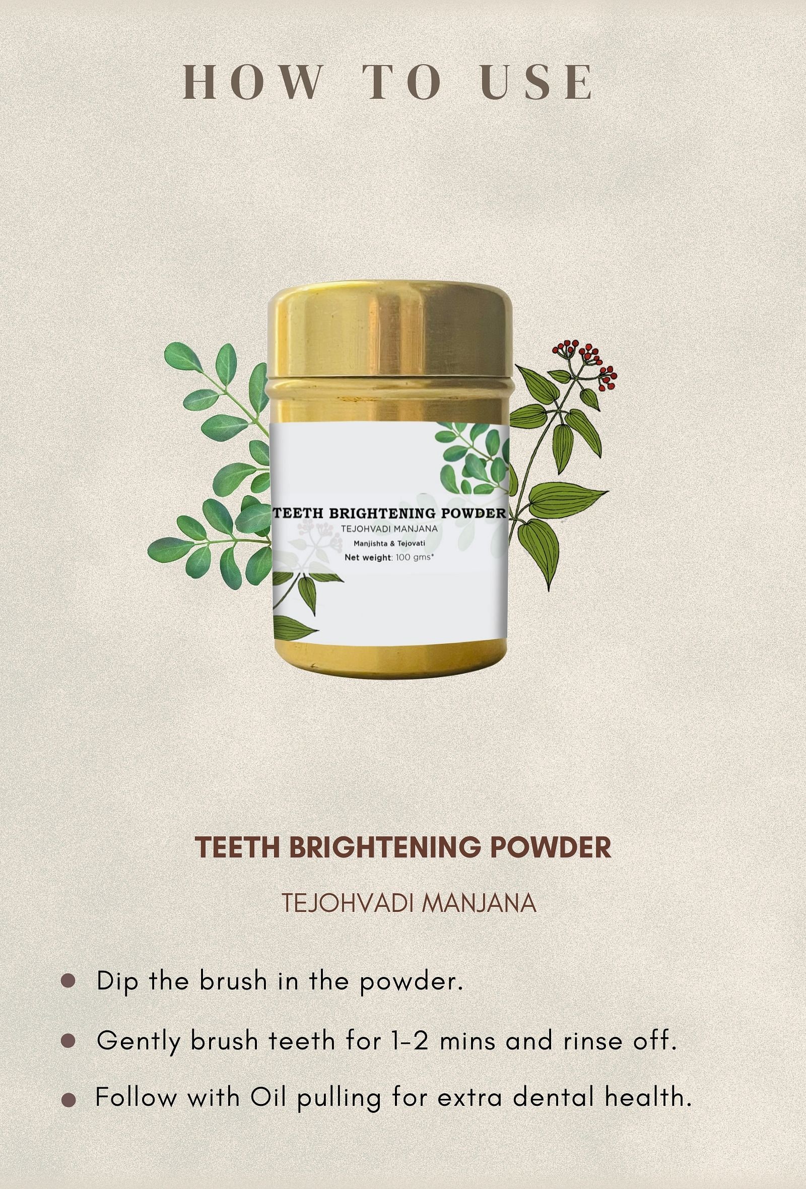 Teeth Brightening Powder: TEJOHVADI MANJANA : Manjishta & Tejovati
