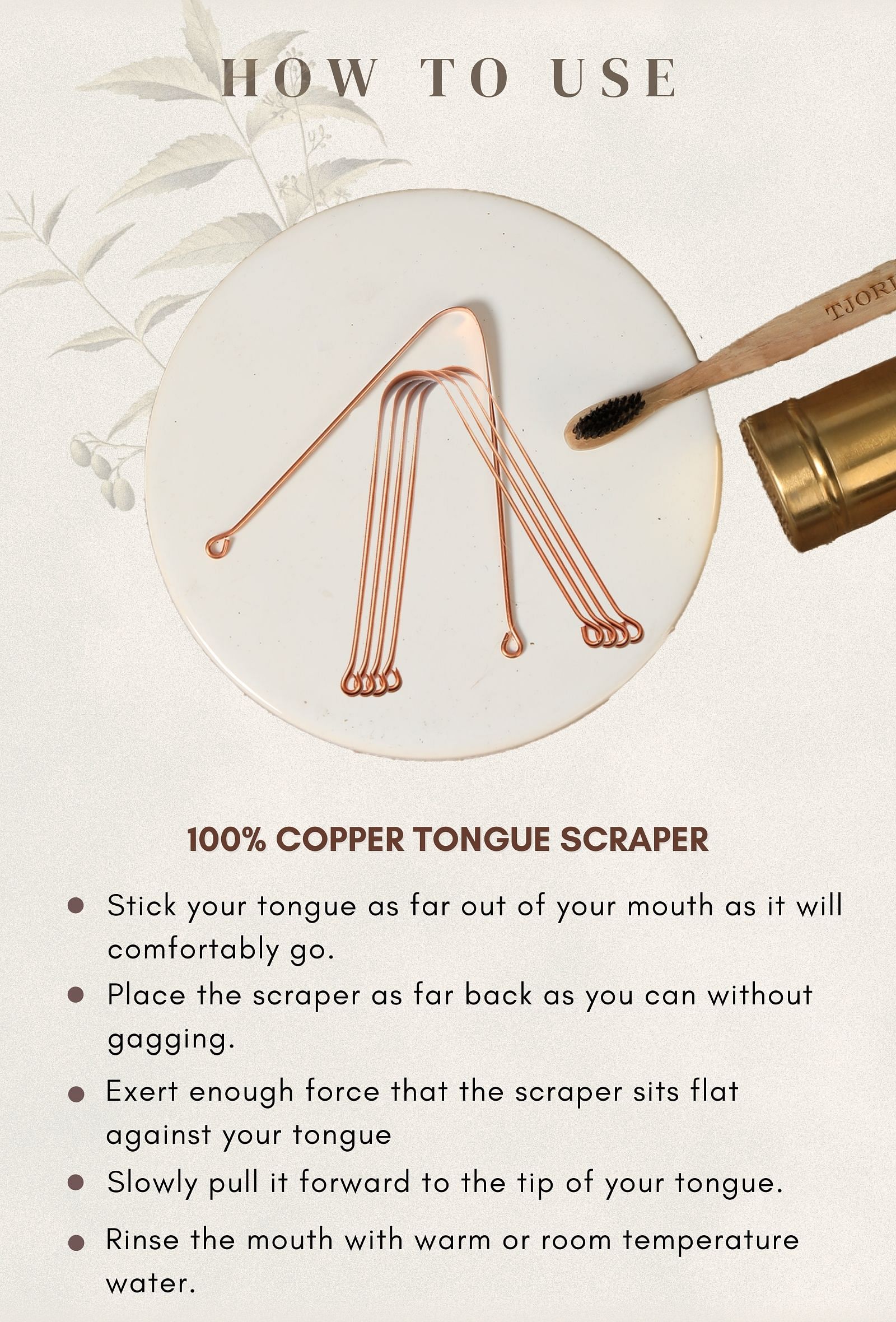 Set of 5: 100% Copper Tongue Scrapper
