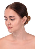Gold and Silver Aria Nose Pin With Pearl String