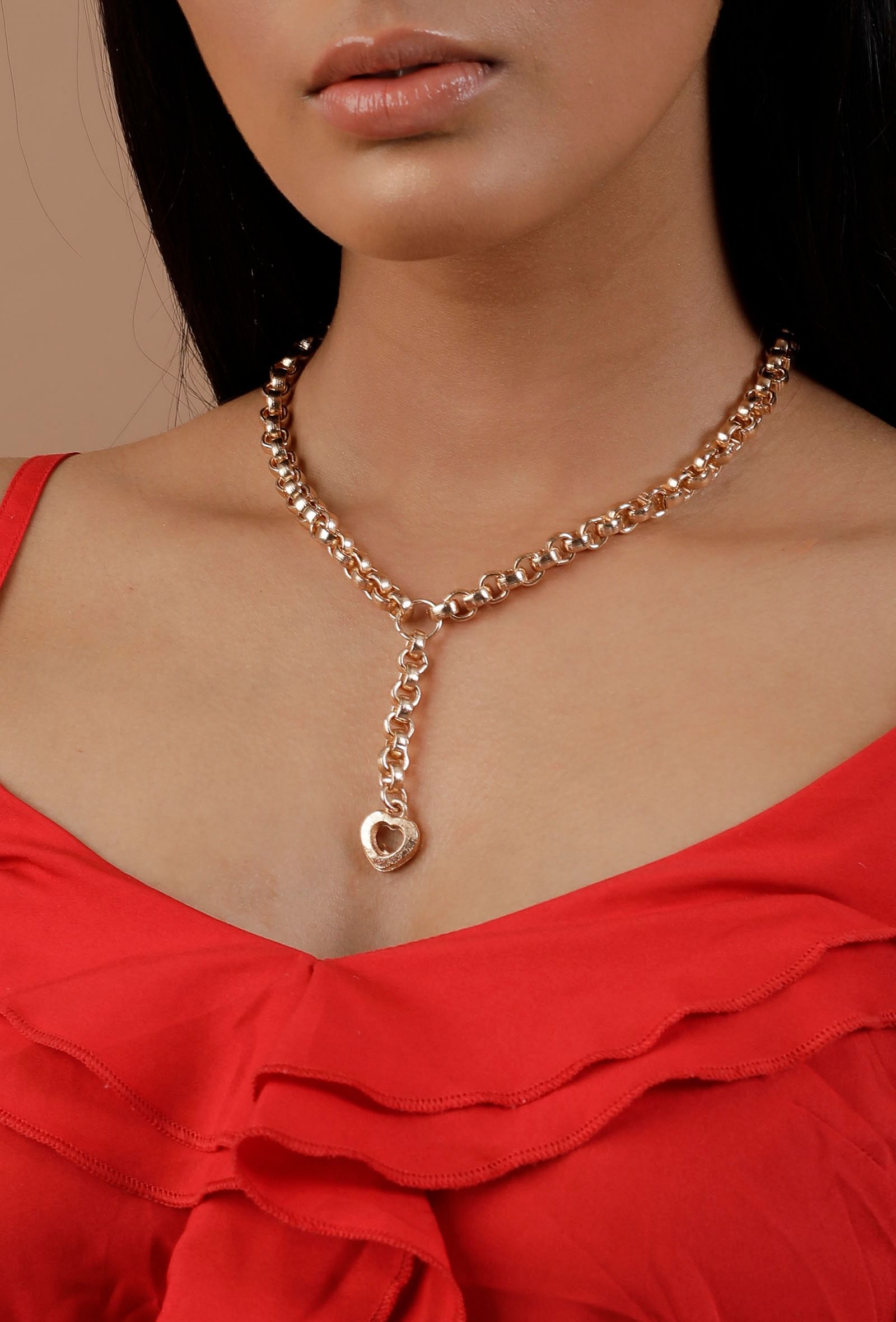 Kisha Twisted Gold Chain Brass Necklace