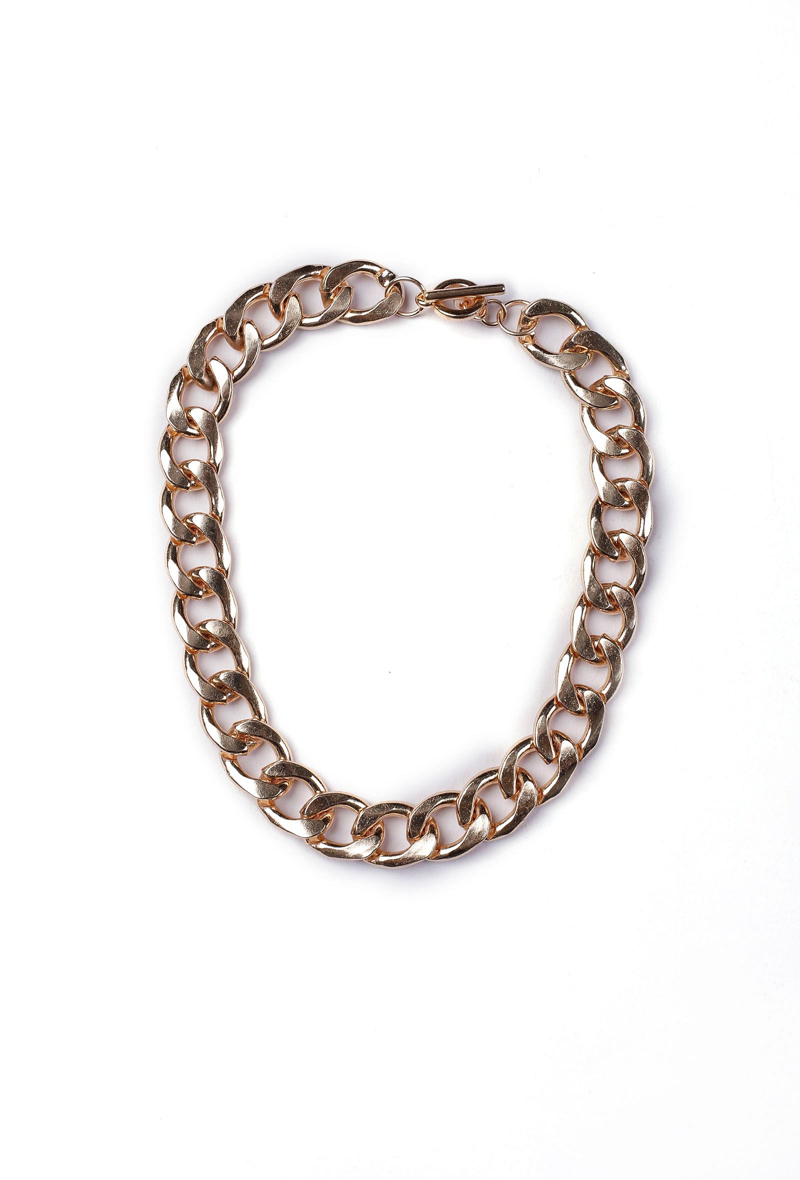 Layla Twisted Gold Chain Brass Necklace