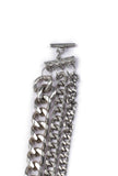 Qadira Three Layered Silver Chain Necklace