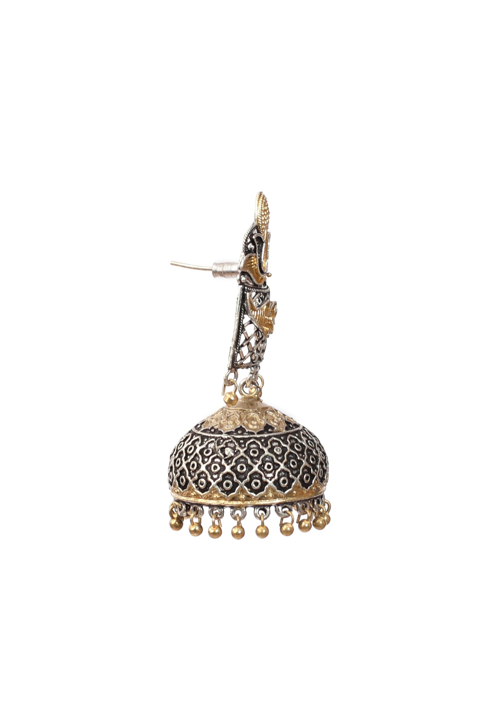 Lotus Gold Brass Tribal Earrings