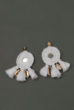 Amira White Thread Mirrored Crochet Earrings